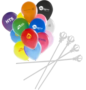 12" Balloons & Sticks Package - BOTH SIDES - Unprinted sample