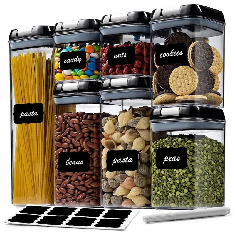 7Pcs Transparent Lockable Plastic Food Storage Containers Ie-2