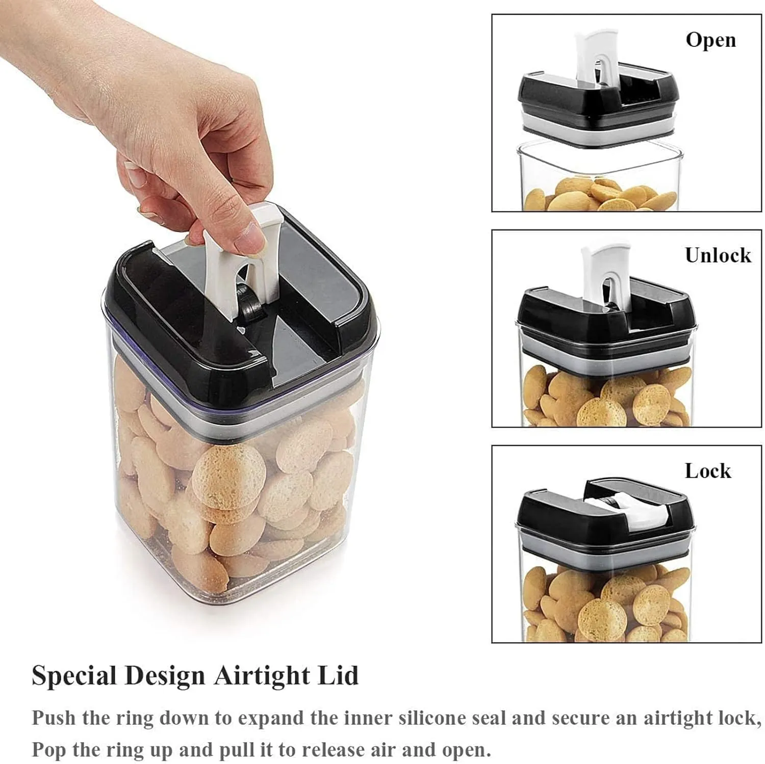 7Pcs Transparent Lockable Plastic Food Storage Containers Ie-2