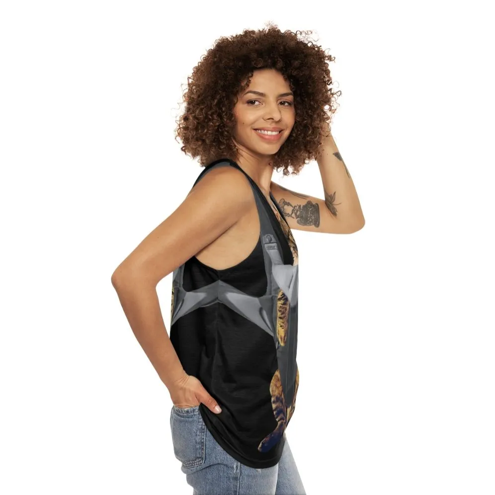 Adorable Cat in Baby Carrier Unisex Tank Top 2