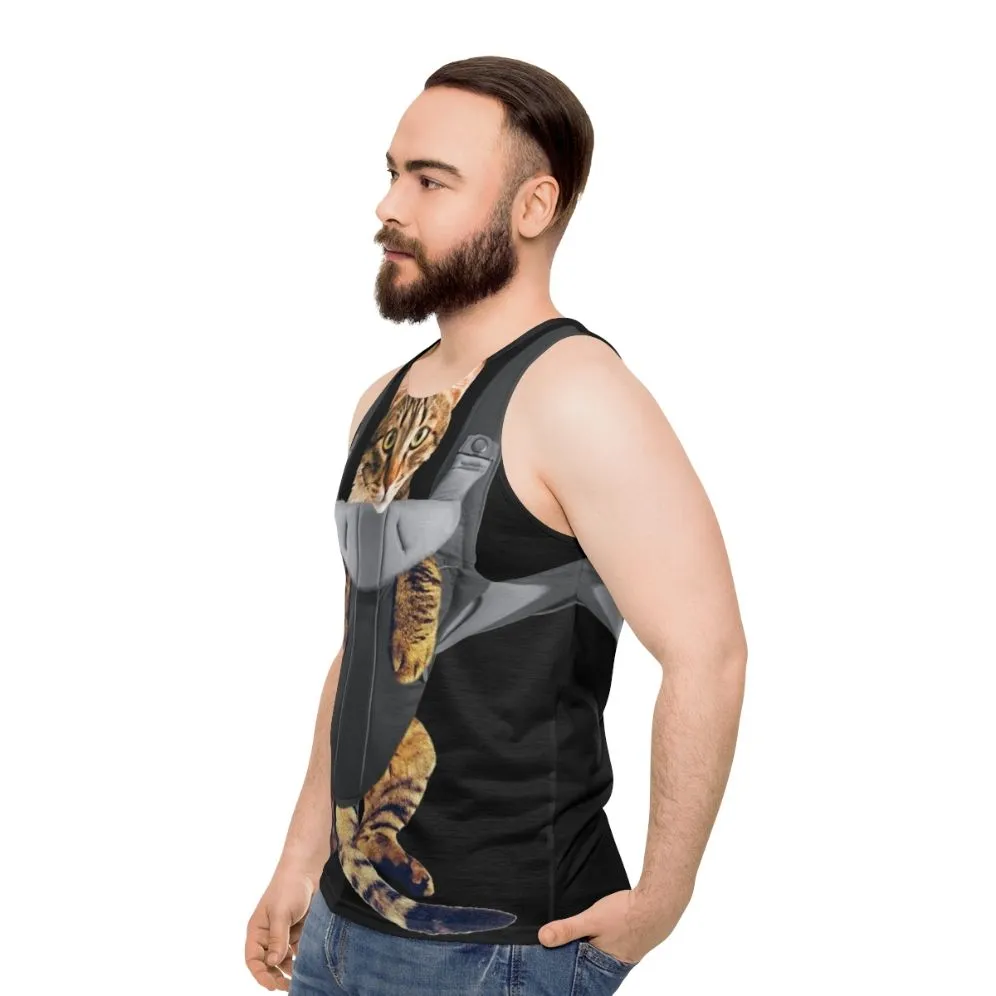 Adorable Cat in Baby Carrier Unisex Tank Top 2