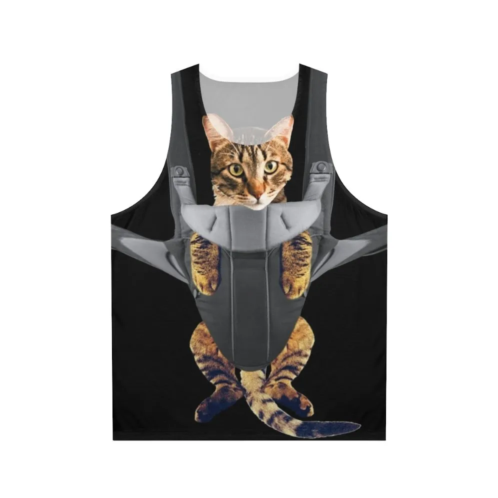 Adorable Cat in Baby Carrier Unisex Tank Top 2