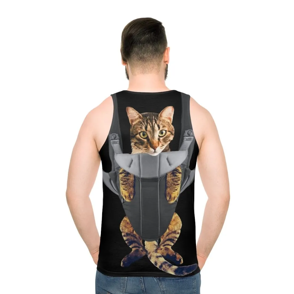 Adorable Cat in Baby Carrier Unisex Tank Top 2
