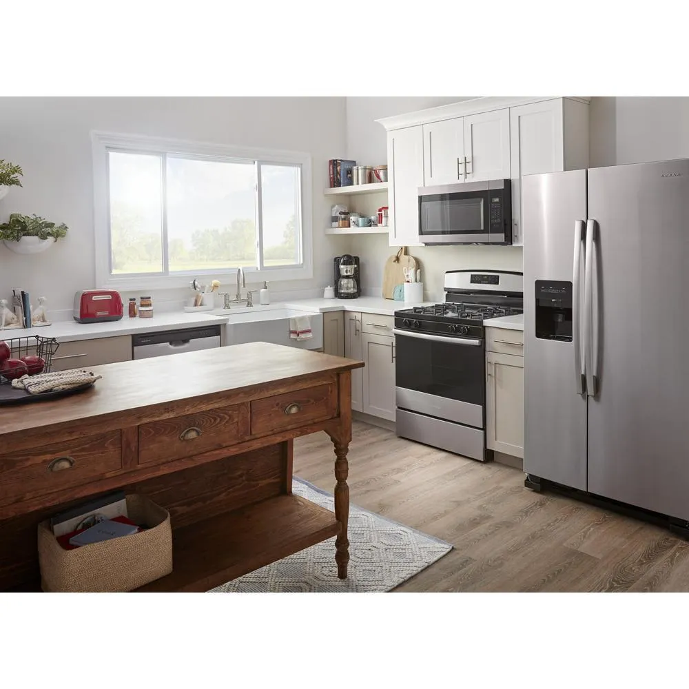 Amana ASI2575GRS 36-inch Side-by-Side Refrigerator with Dual Pad External Ice and Water Dispenser