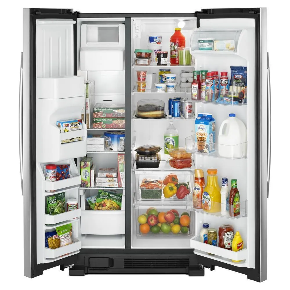 Amana ASI2575GRS 36-inch Side-by-Side Refrigerator with Dual Pad External Ice and Water Dispenser