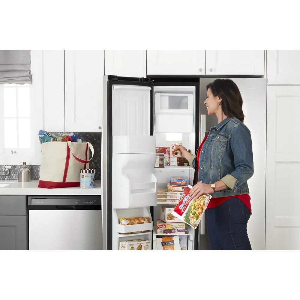 Amana ASI2575GRS 36-inch Side-by-Side Refrigerator with Dual Pad External Ice and Water Dispenser
