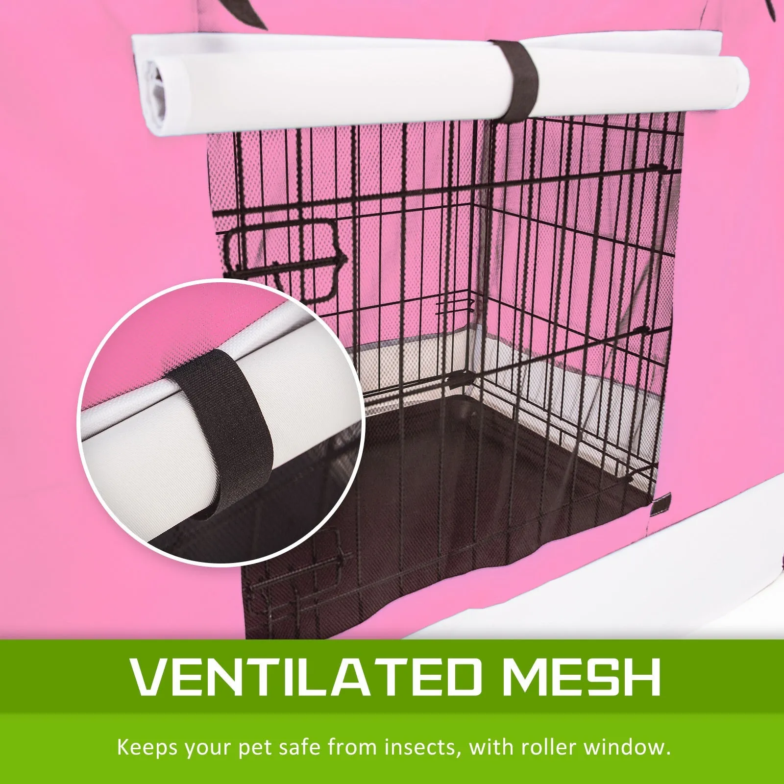 Cage Cover Enclosure for Wire Dog Crate 36in - Pink