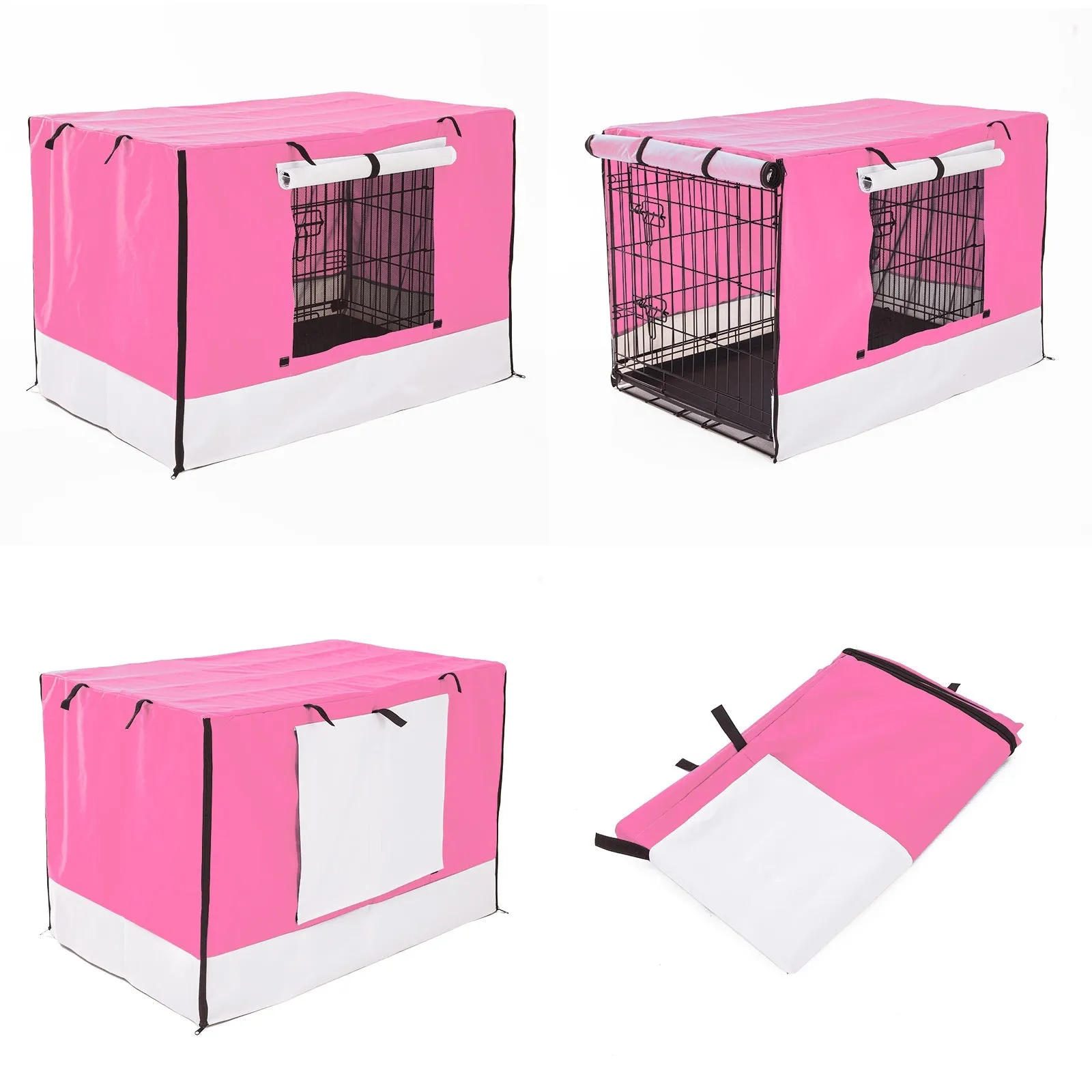 Cage Cover Enclosure for Wire Dog Crate 36in - Pink