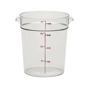 Cambro RFSCW4135, 4 Qt Round Food Storage Container, Clear