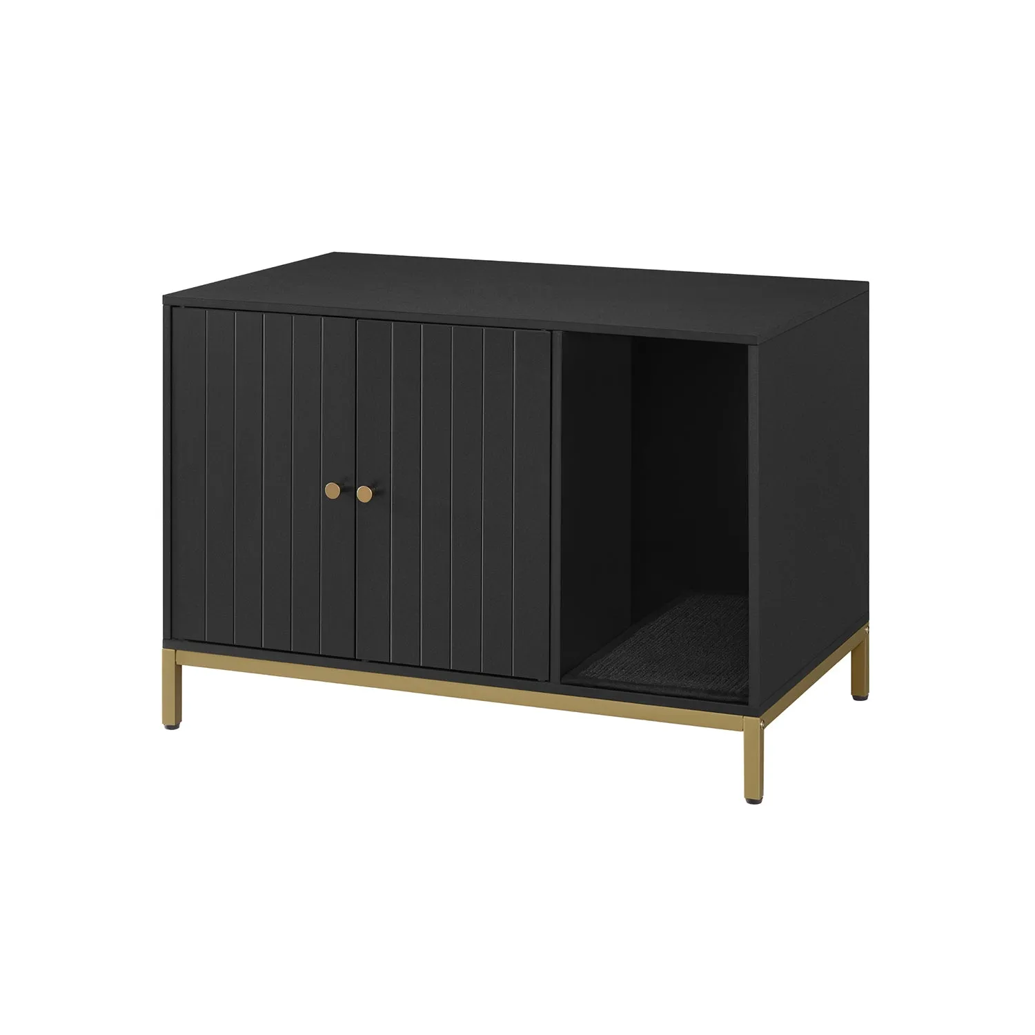 Cat Litter Box Enclosure with Scratching Mat
