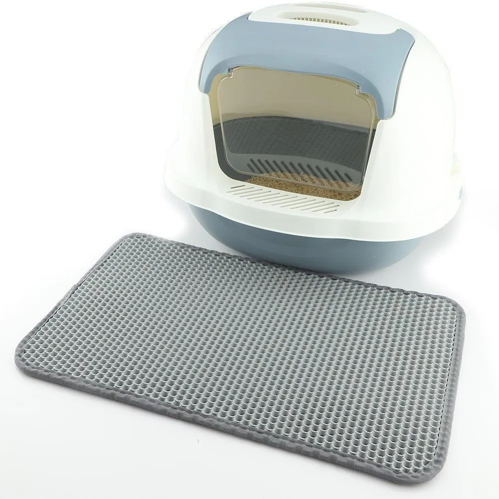 Cat Litter Mat Catcher - Grey Honeycomb Double Layer Design - S / L