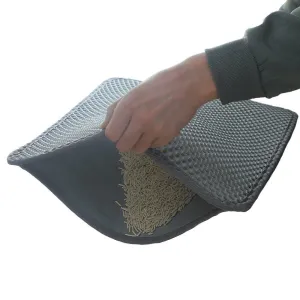Cat Litter Mat Catcher - Grey Honeycomb Double Layer Design - S / L