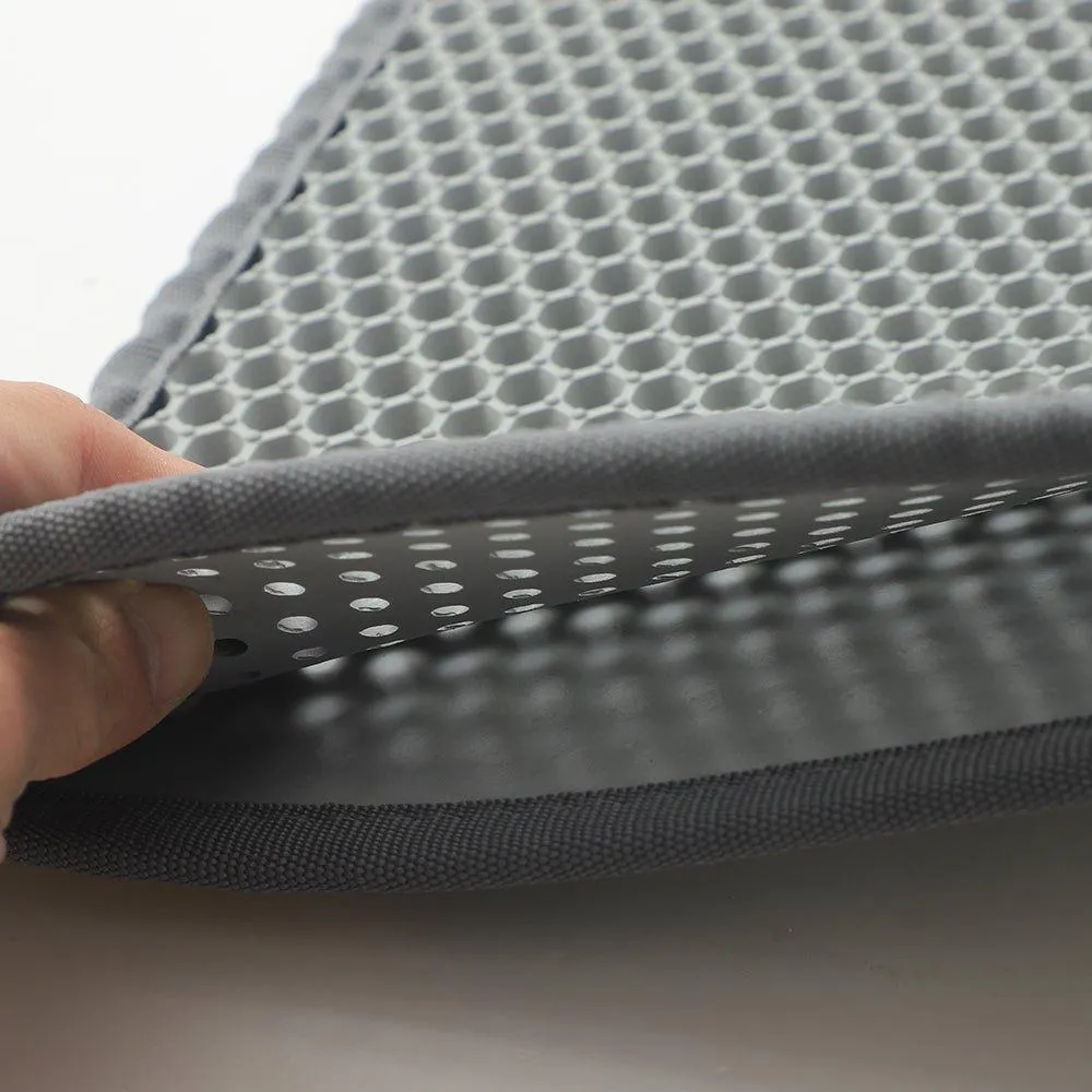 Cat Litter Mat Catcher - Grey Honeycomb Double Layer Design - S / L