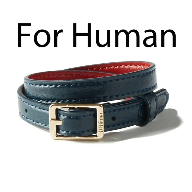 Collar Elastic with Bell Necklace Leather