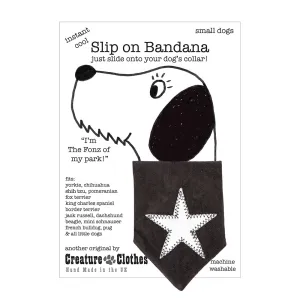 Creature Clothes Slip On Dog Bandana Silver Grey Star