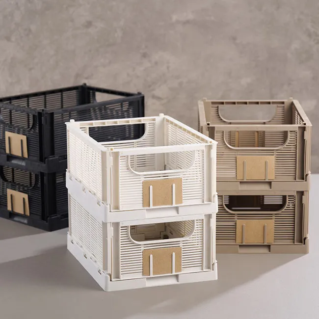 DESIGNSTUFF Linear Collapsible Crates Black