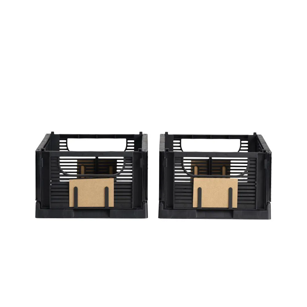 DESIGNSTUFF Linear Collapsible Crates Black