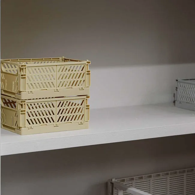 DESIGNSTUFF Slant Collapsible Crates Straw - Discontinued - One XS Left