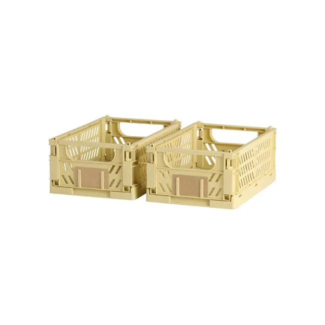 DESIGNSTUFF Slant Collapsible Crates Straw - Discontinued - One XS Left