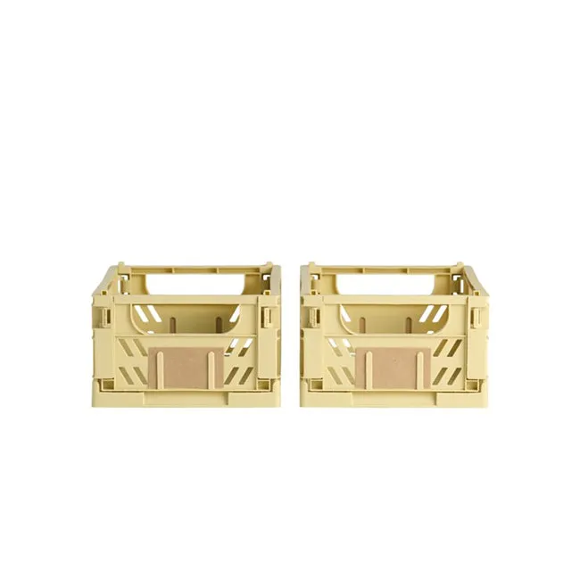 DESIGNSTUFF Slant Collapsible Crates Straw - Discontinued - One XS Left