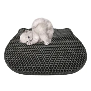 Diamentiq Cat Head Shape Litter Tray Mat - Cat Litter Tray Mat - 40 X 50Cm