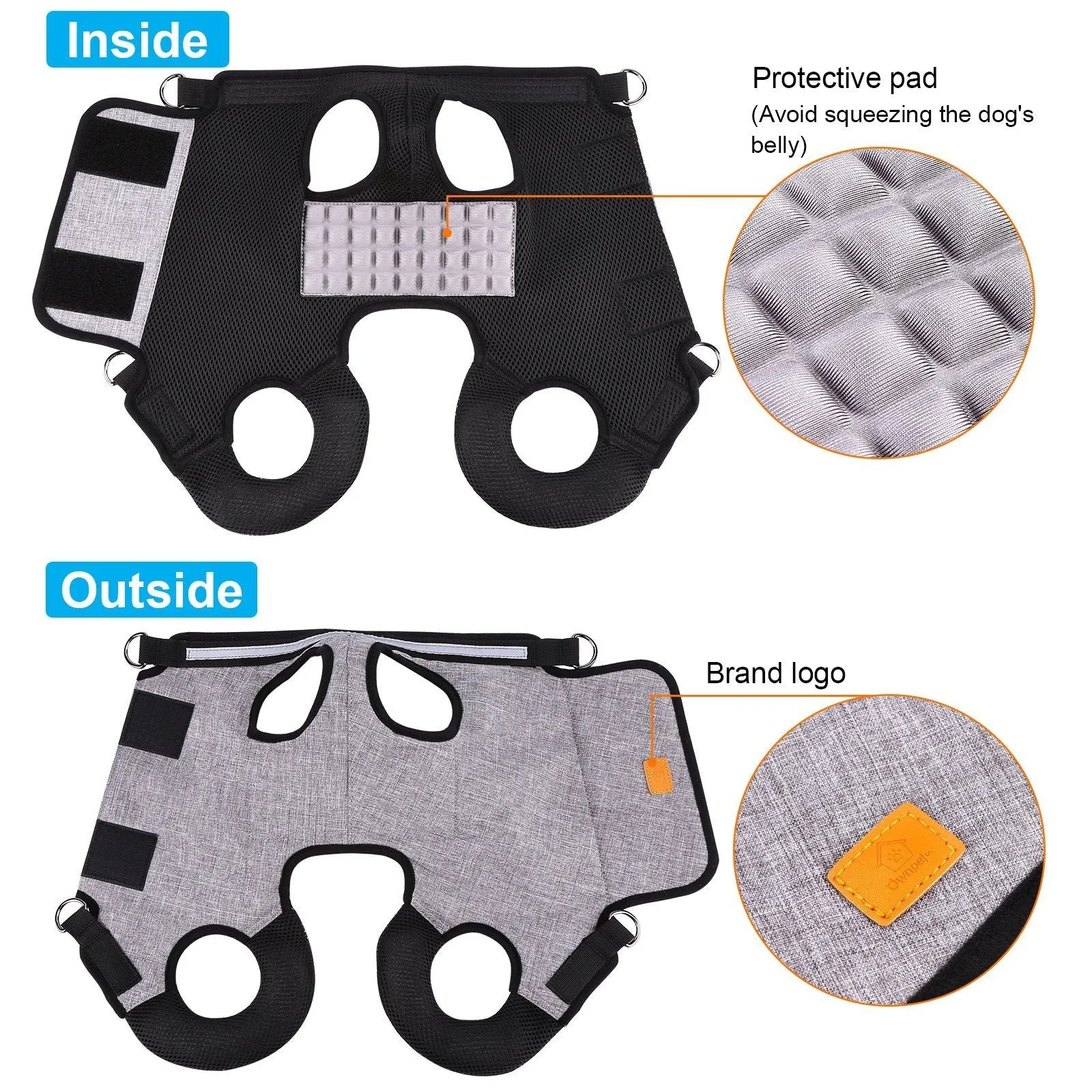 Dog Lift Harness Adjustable Pet Sling Bag Assist Aged Disabled Dogs Small