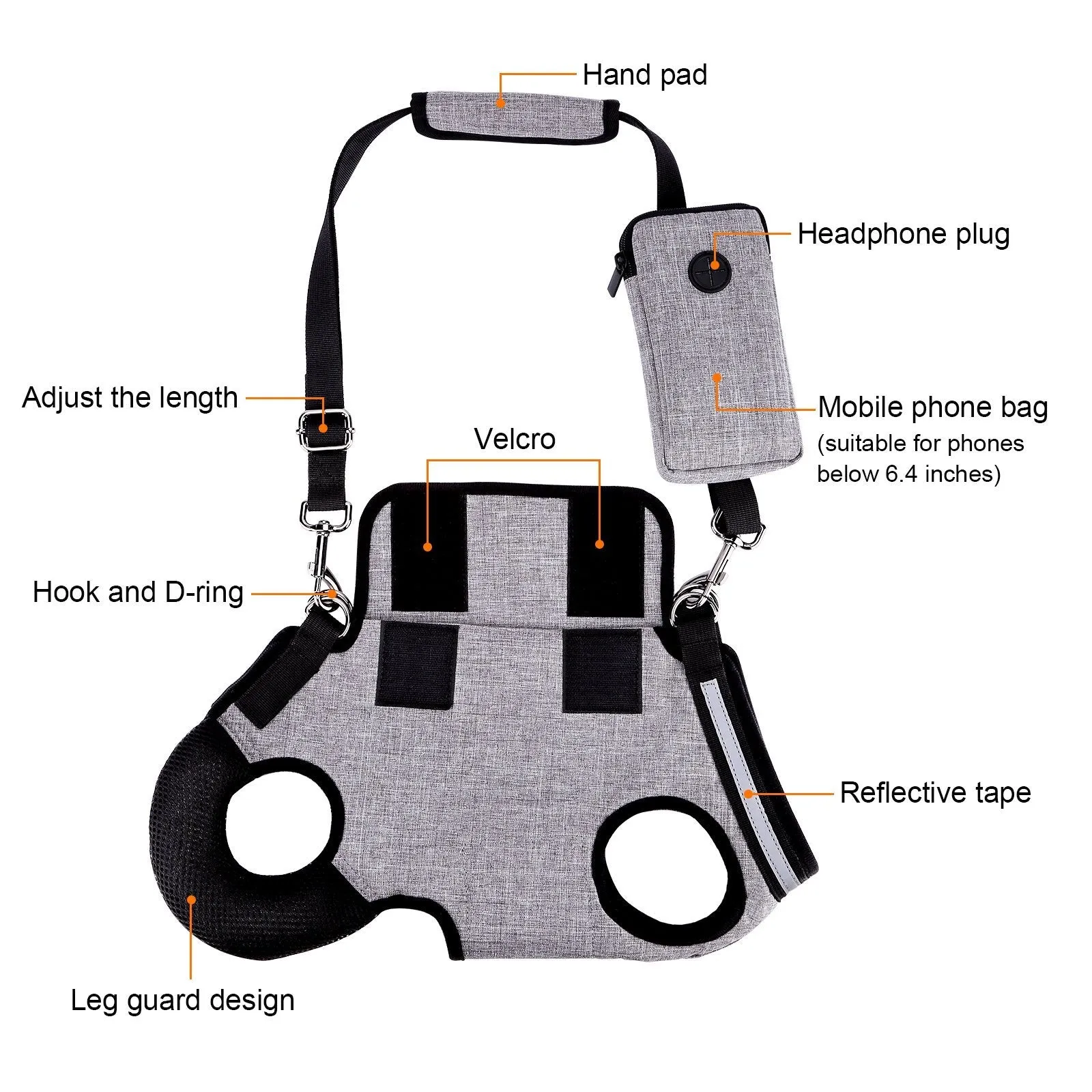 Dog Lift Harness Adjustable Pet Sling Bag Assist Aged Disabled Dogs Small