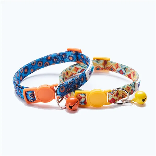 Dog Puppy Cat Collar with Bell Adjustable ID Tag Name