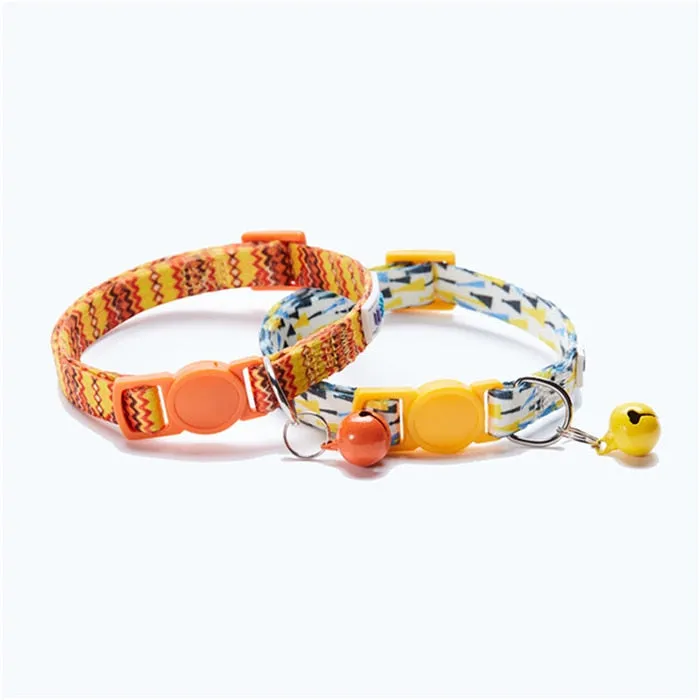 Dog Puppy Cat Collar with Bell Adjustable ID Tag Name