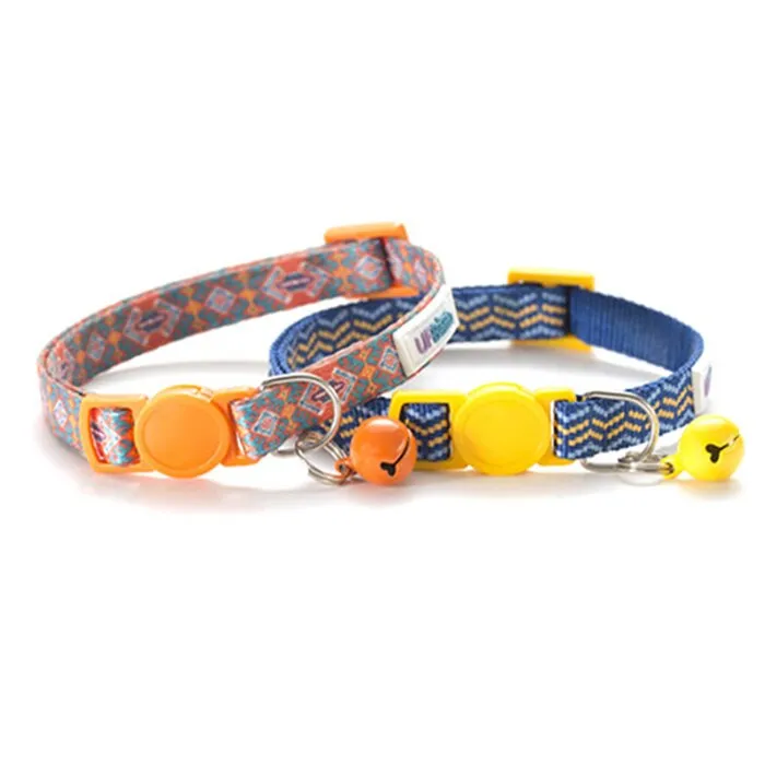 Dog Puppy Cat Collar with Bell Adjustable ID Tag Name