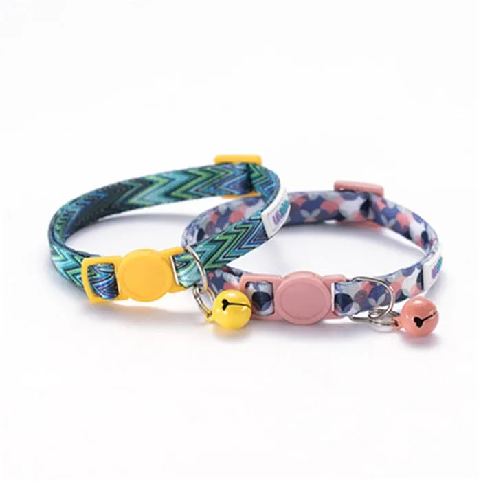 Dog Puppy Cat Collar with Bell Adjustable ID Tag Name