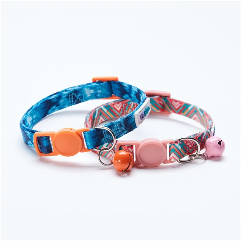 Dog Puppy Cat Collar with Bell Adjustable ID Tag Name