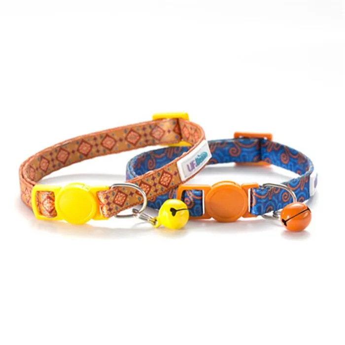 Dog Puppy Cat Collar with Bell Adjustable ID Tag Name