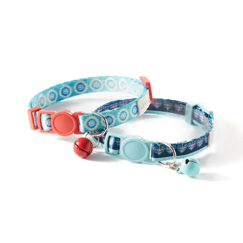 Dog Puppy Cat Collar with Bell Adjustable ID Tag Name