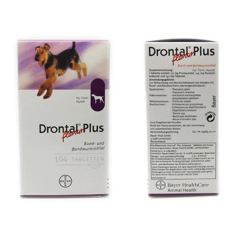 Drontal Plus For Dog 8/32/104 Tablets (Tapeworm Dewormer for Dogs)