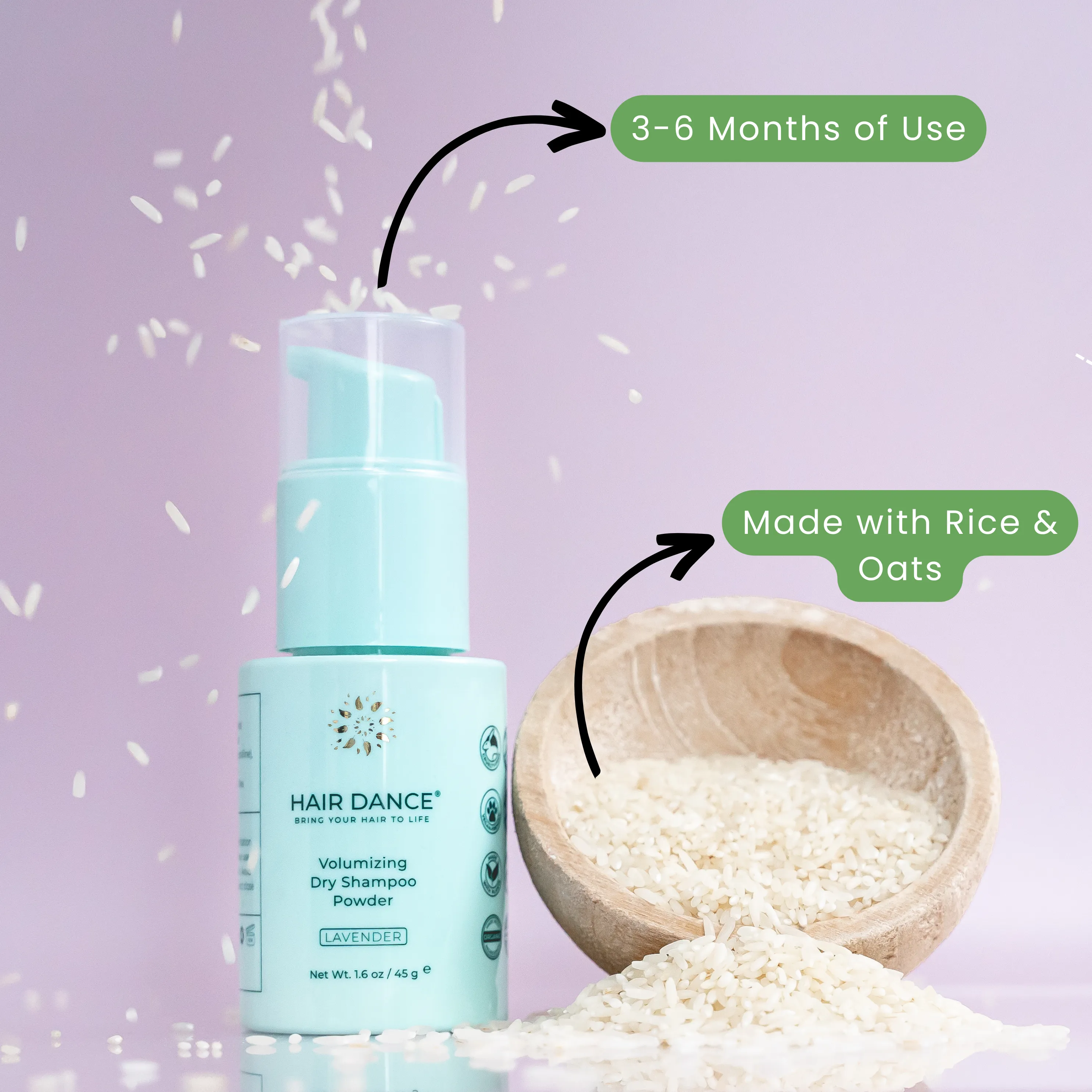 Dry Shampoo Powder | Non-Aerosol | Natural & Organic | Jumbo Size | Made in USA, No Benzene, Vegan, Cruelty Free, Talc Free | Lavender Oil Scent | 1.6 Ounce