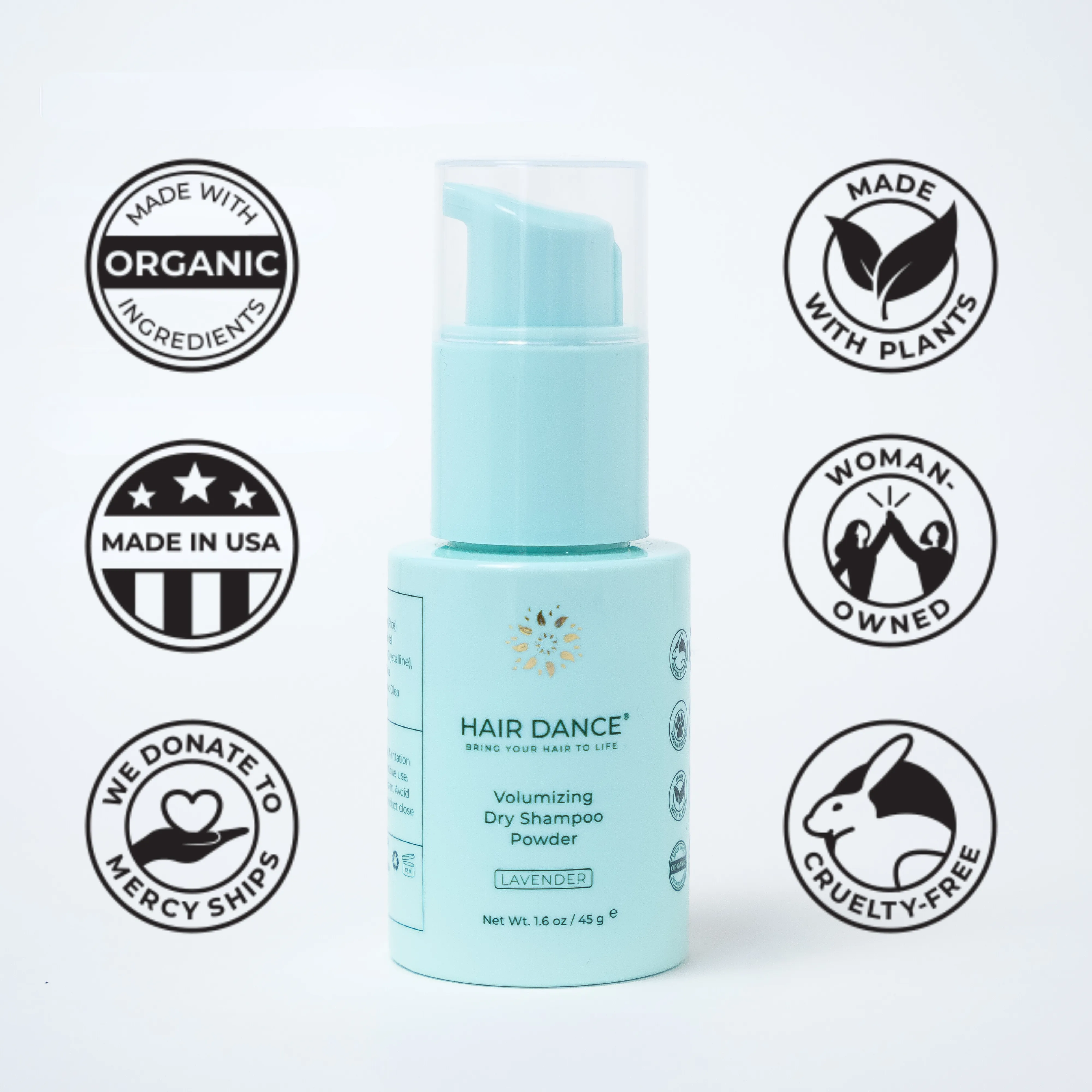 Dry Shampoo Powder | Non-Aerosol | Natural & Organic | Jumbo Size | Made in USA, No Benzene, Vegan, Cruelty Free, Talc Free | Lavender Oil Scent | 1.6 Ounce