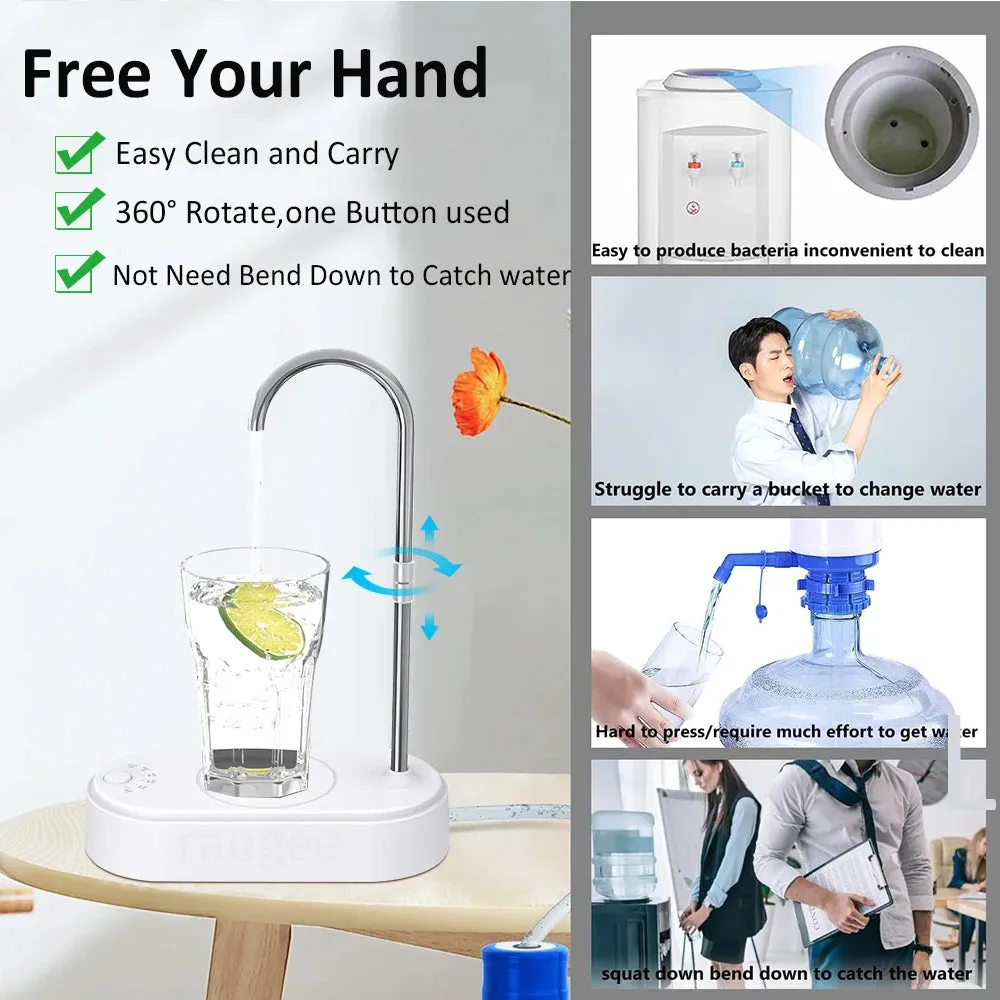 Electric Water Gallon Pump Automatic Water Bottle Dispenser Table Small Electric Drinking Pump Drainage Machine Rechargeable
