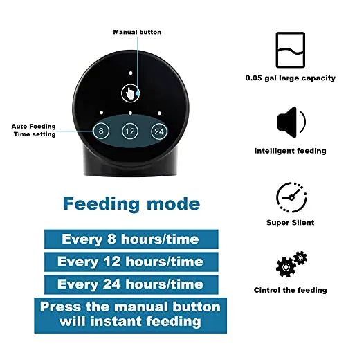 FREESEA Aquarium Automatic Fish Feeder: Vacation Timer Feeder for Fish Tank Electric Adjustable Auto Fish Food Dispenser 0.05 Gal & Two Fixed Methods