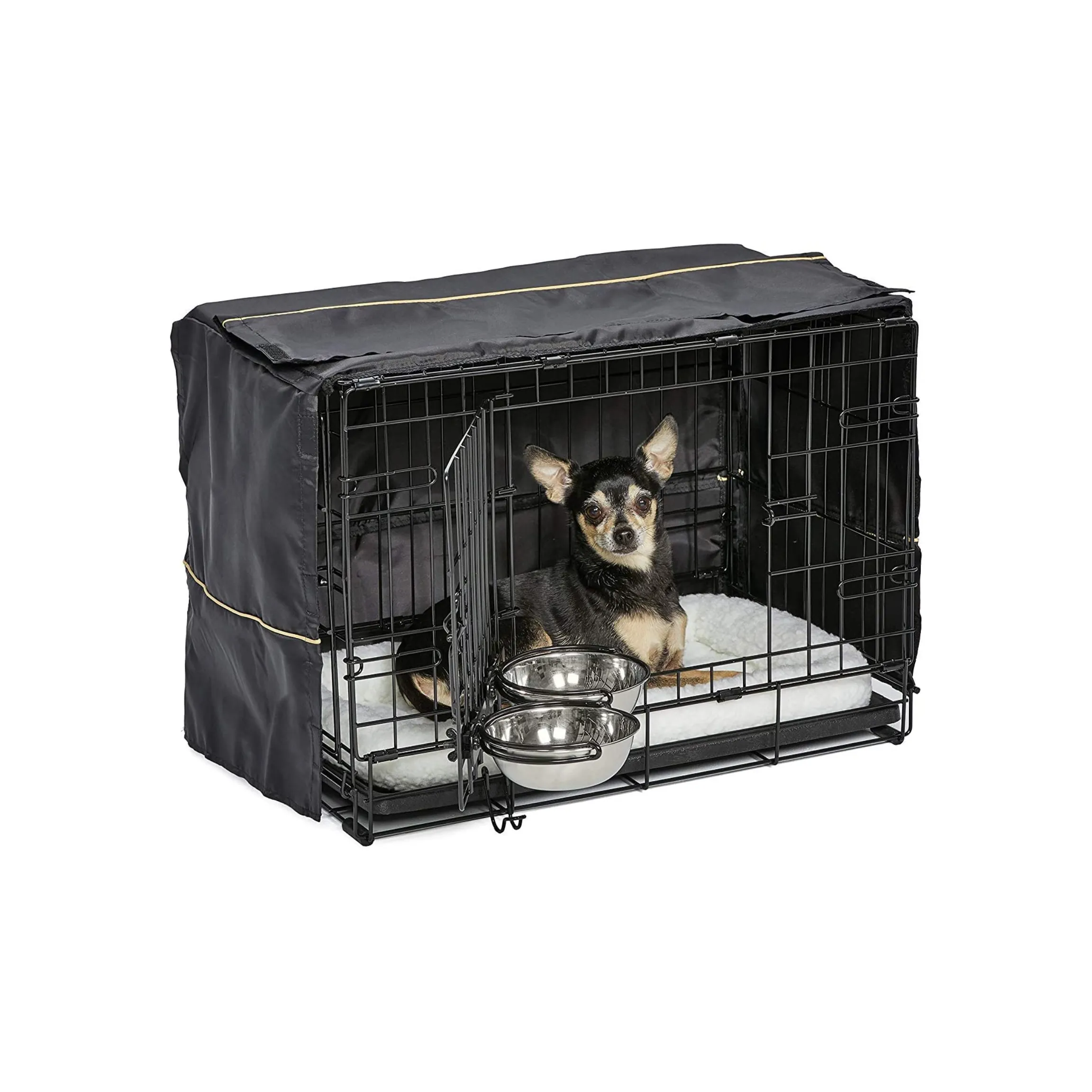 iCrate Dog Crate Starter Kit 22 Inch, Ideal for XS Dog Breeds, Black