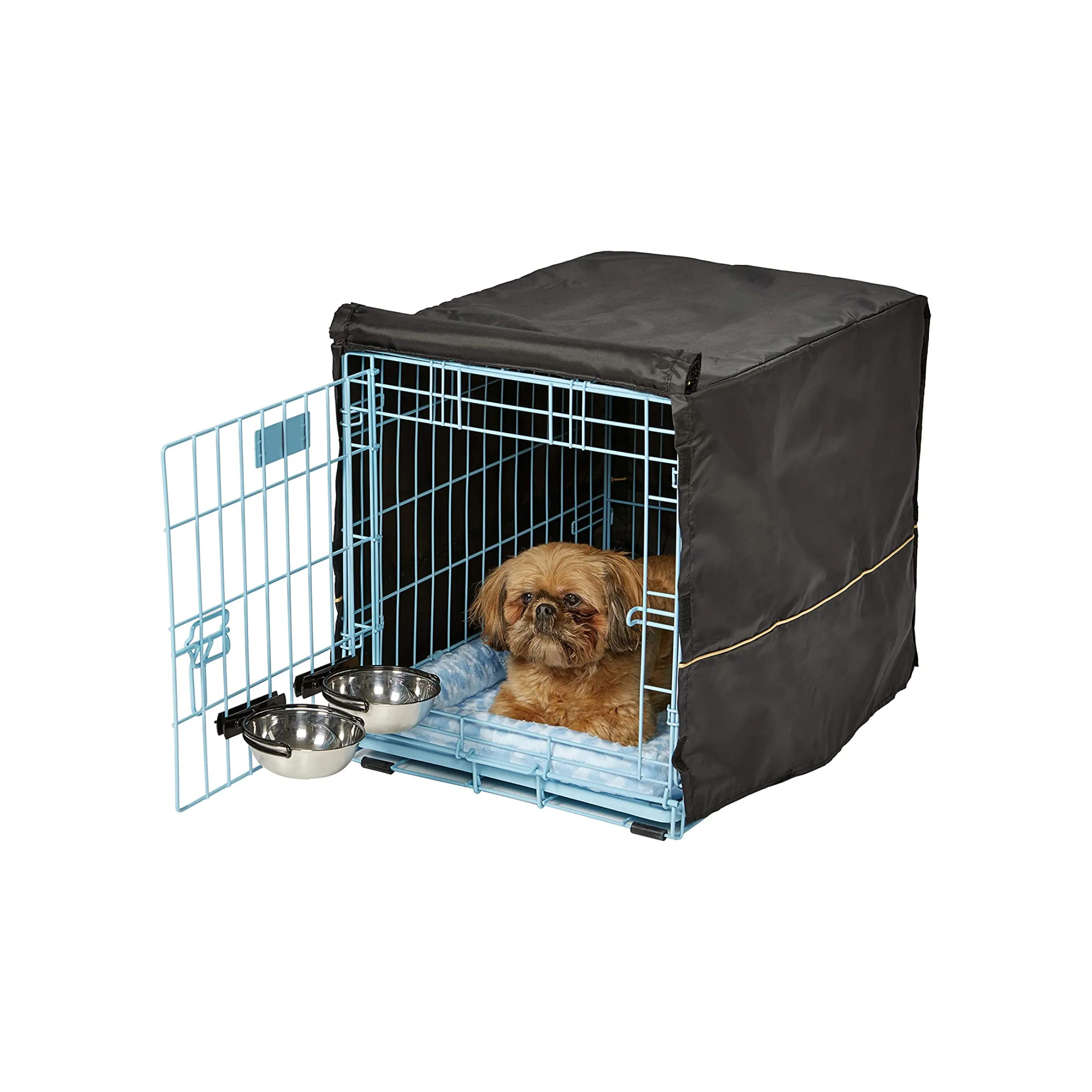 iCrate Dog Crate Starter Kit 24-Inch, Ideal for Small Dog Breeds, Blue