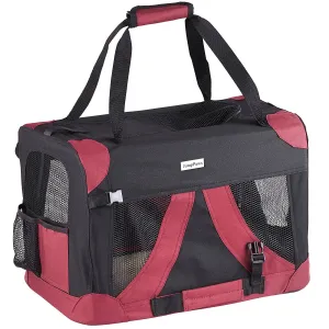 JumpPaws Dog Kennels with Carriers, Collapsible Soft-Sided Dog, Cat & Small Pet Crate, Black&Red, 30''