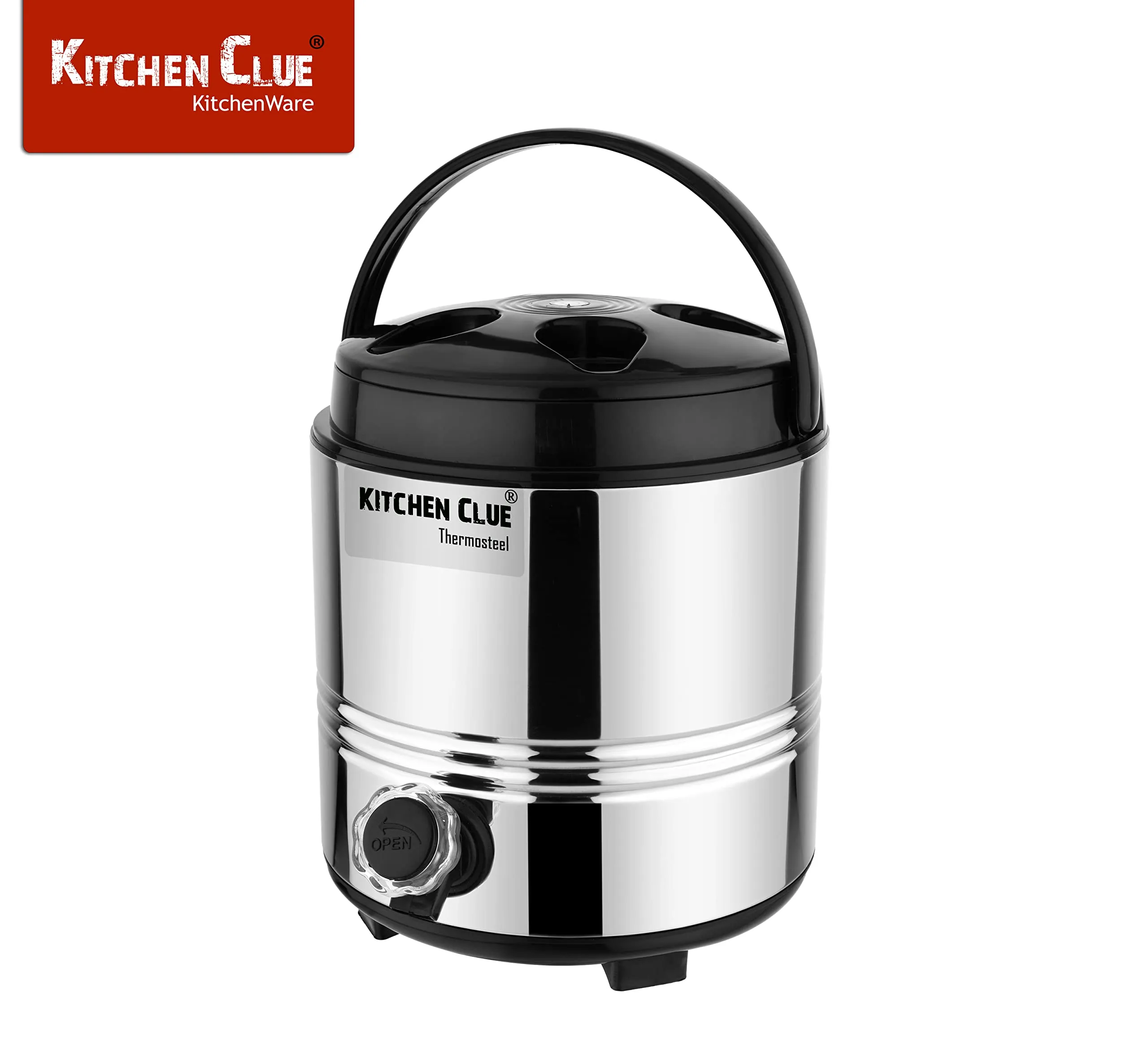 KITCHEN CLUE Stainless Steel PUF Insulated Water/Tea Containers for Kitchen I 5 Liter I Hot Tea Flask/Bottled Jug I Unbreakable & Highly Durable I Easy to Clean & Maintain (5 Liter)