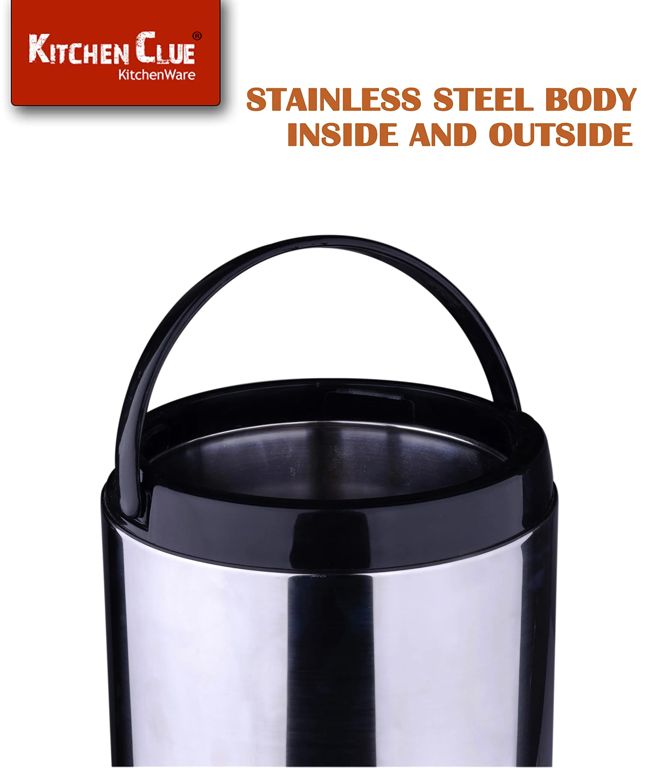 KITCHEN CLUE Stainless Steel PUF Insulated Water/Tea Containers for Kitchen I 5 Liter I Hot Tea Flask/Bottled Jug I Unbreakable & Highly Durable I Easy to Clean & Maintain (5 Liter)