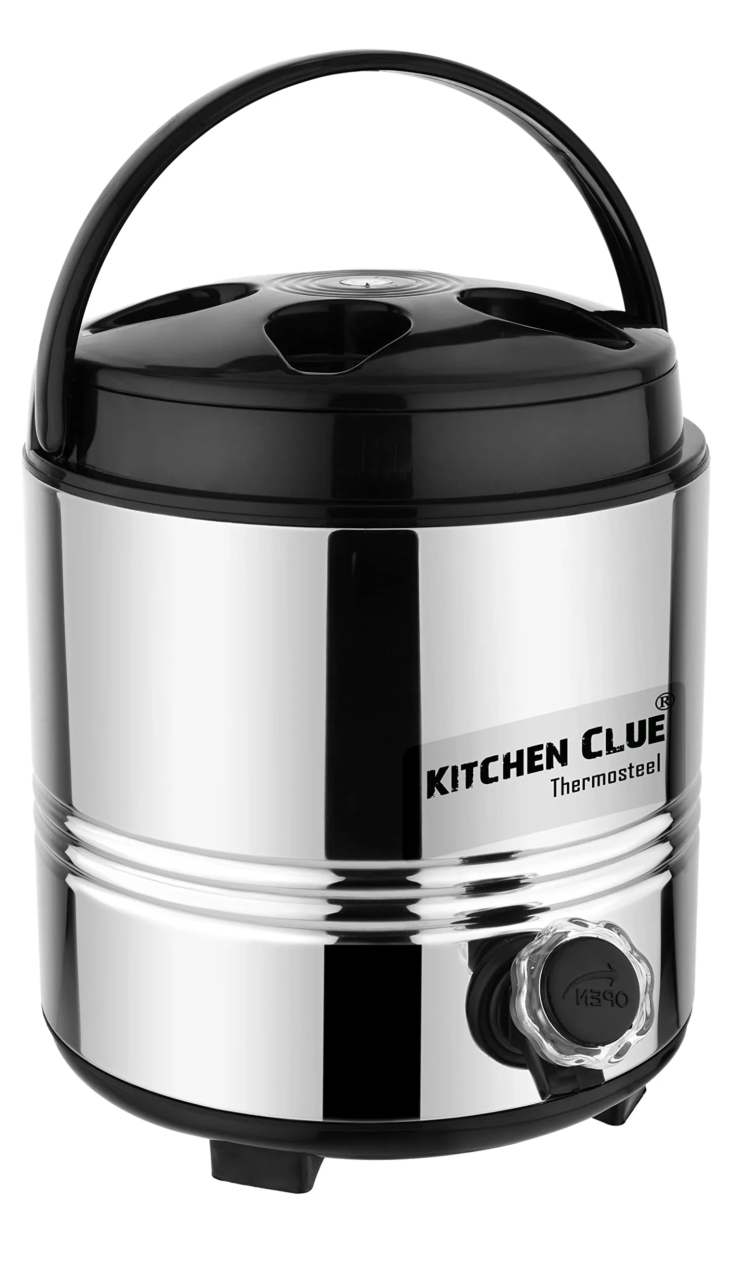 KITCHEN CLUE Stainless Steel PUF Insulated Water/Tea Containers for Kitchen I 5 Liter I Hot Tea Flask/Bottled Jug I Unbreakable & Highly Durable I Easy to Clean & Maintain (5 Liter)