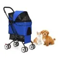 Pet Foldable Cage Stroller For Cats And Dogs