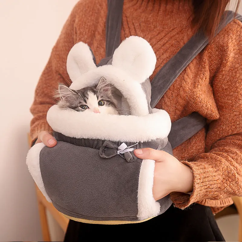 Portable Cat Carrier - Large Capacity Backpack with Hoodie Ears