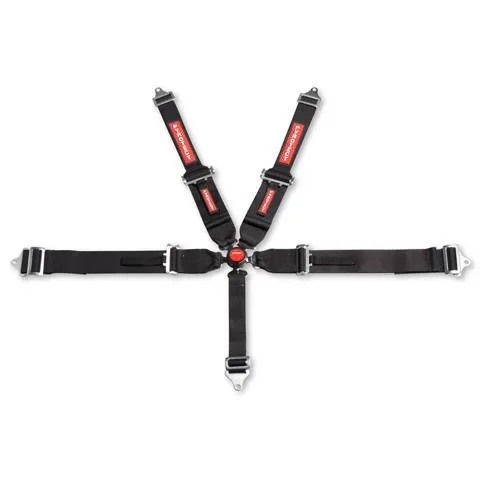 Pyrotect 5-Point Standard Camlock Harness w/ Bolt Plates - 3" Width - Pull Up Adjust - Black
