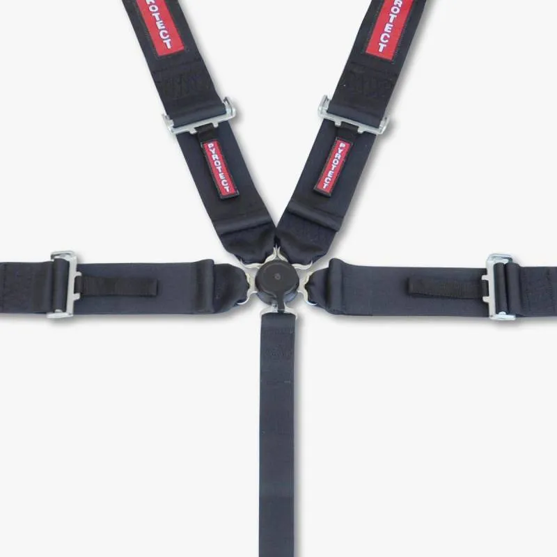 Pyrotect 5-Point Standard Camlock Harness w/ Bolt Plates - 3" Width - Pull Up Adjust - Black