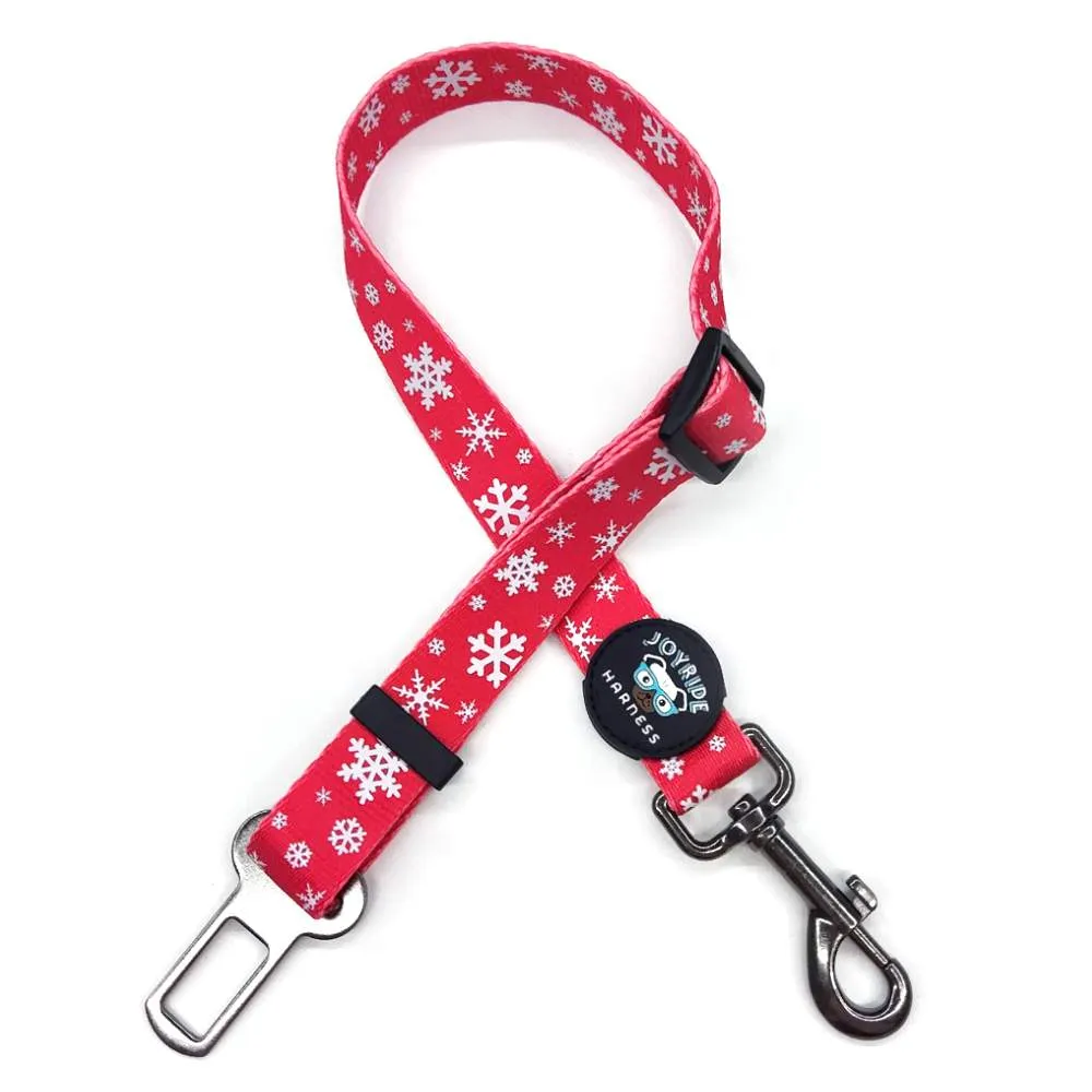 Red Snowflake Dog Safety Seat Belt